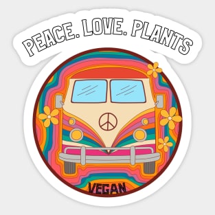 Peace Love Plants Sticker